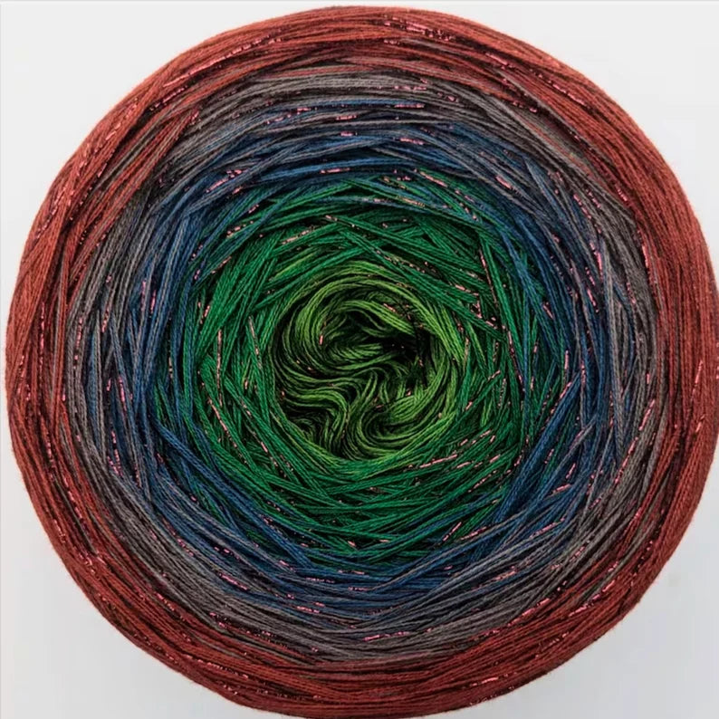 Cotton/Acrylic Ombre Yarn Cake Gradient Cake Yarn. CA 345A