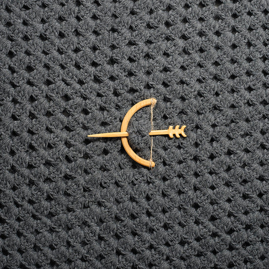 Wooden Shawl Pin, Wood Brooch